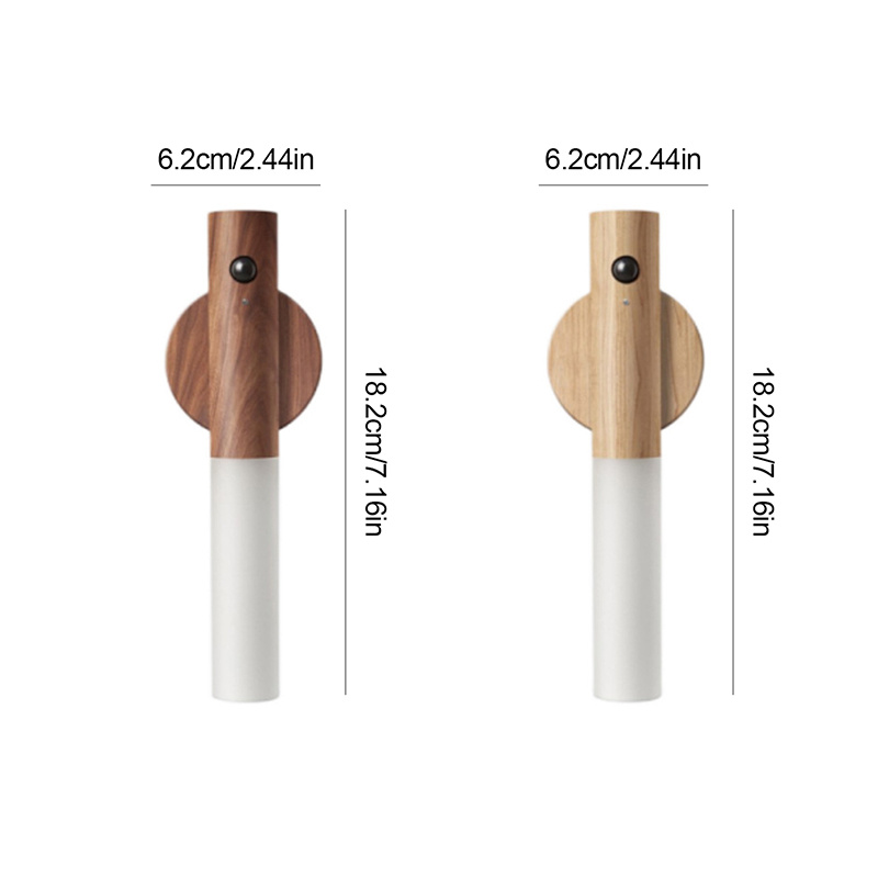Detachable Magnetic Wooden LED Wall Sconce Night Light