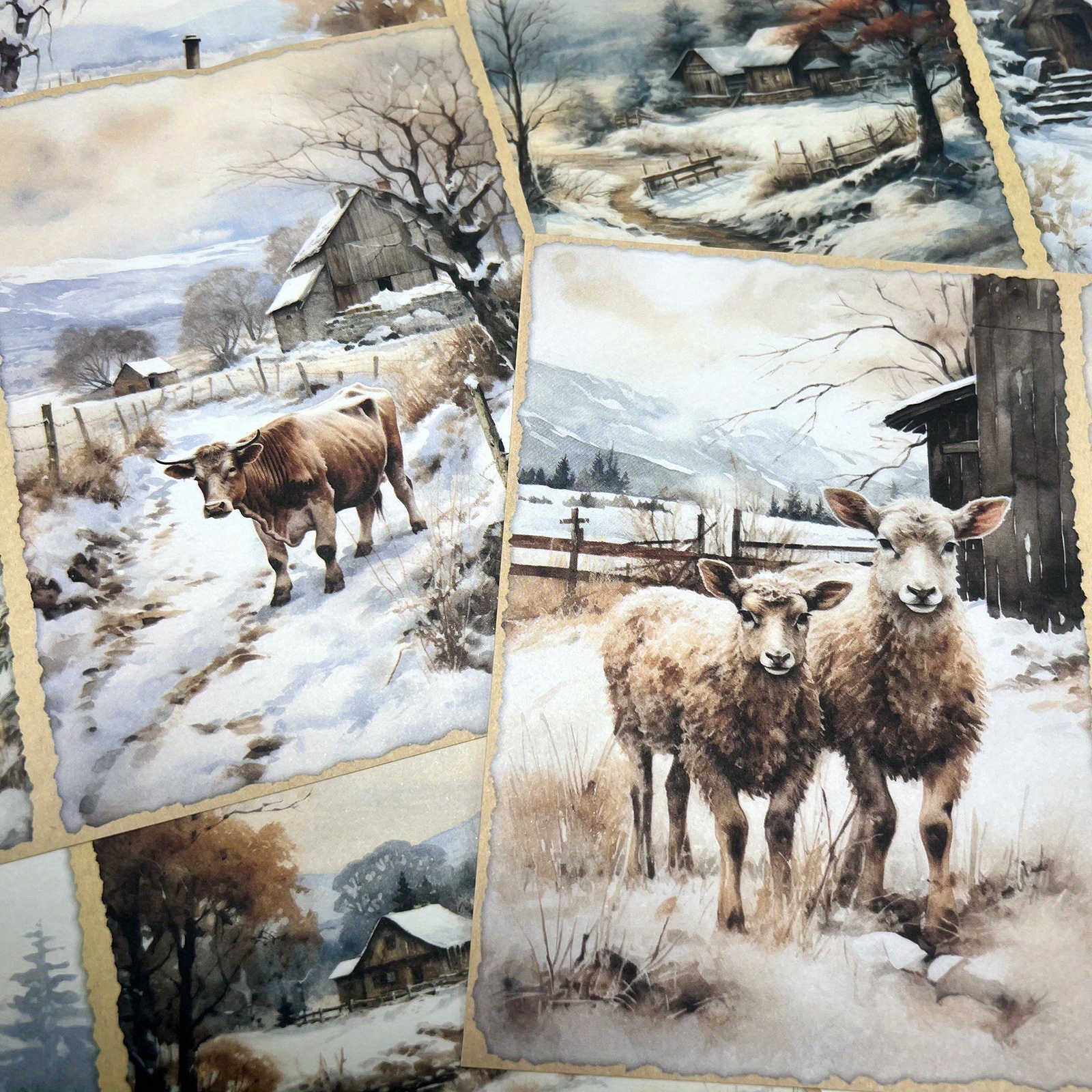 

Vigus 10 Sheets Of Winter Cow And Sheep Description Garbage Diary Magazine A5 Size Paper