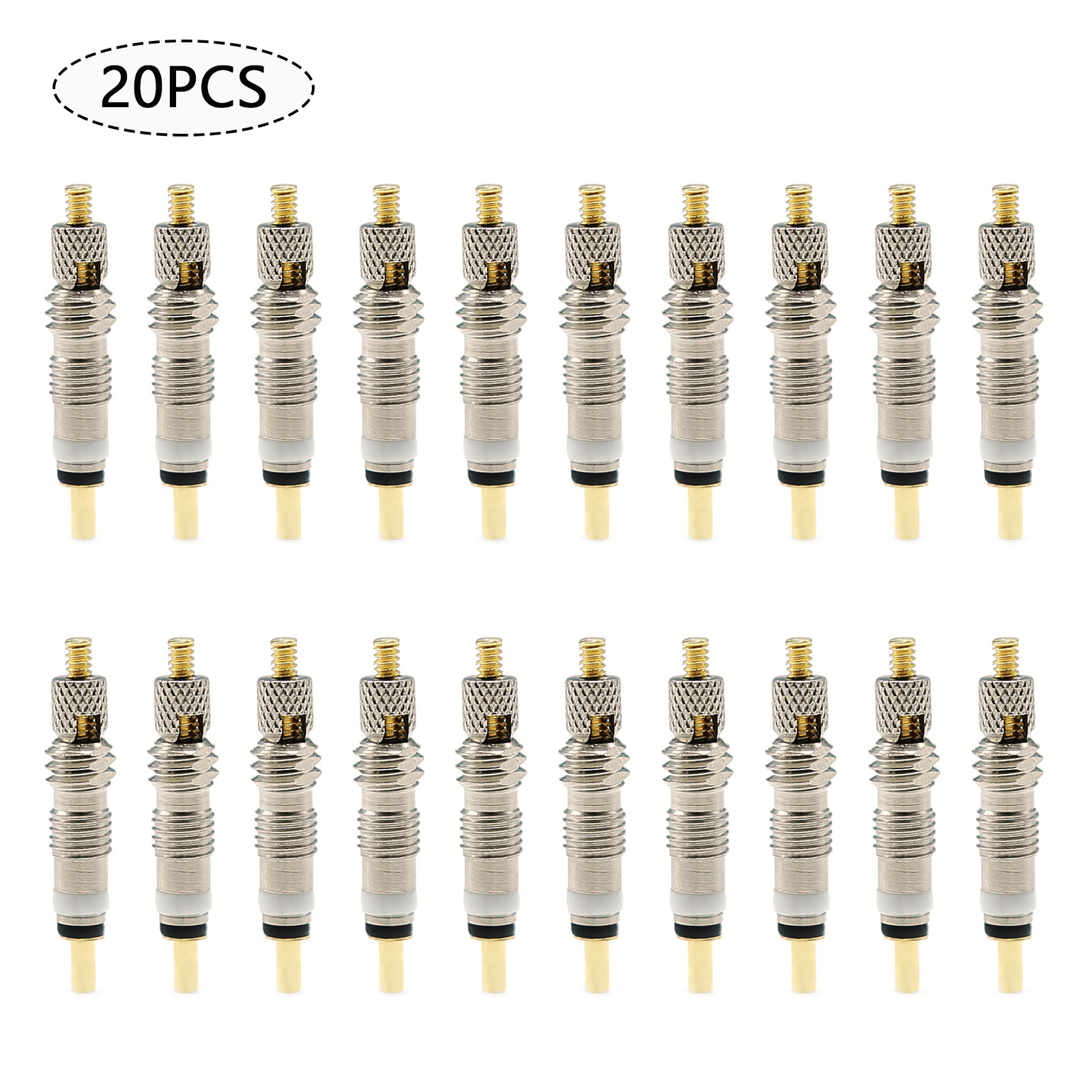TEMU 20pcs Single French Net Texture Valve Cores, Valve Core Replacement Parts For Tubeless Road Mountain Bikes