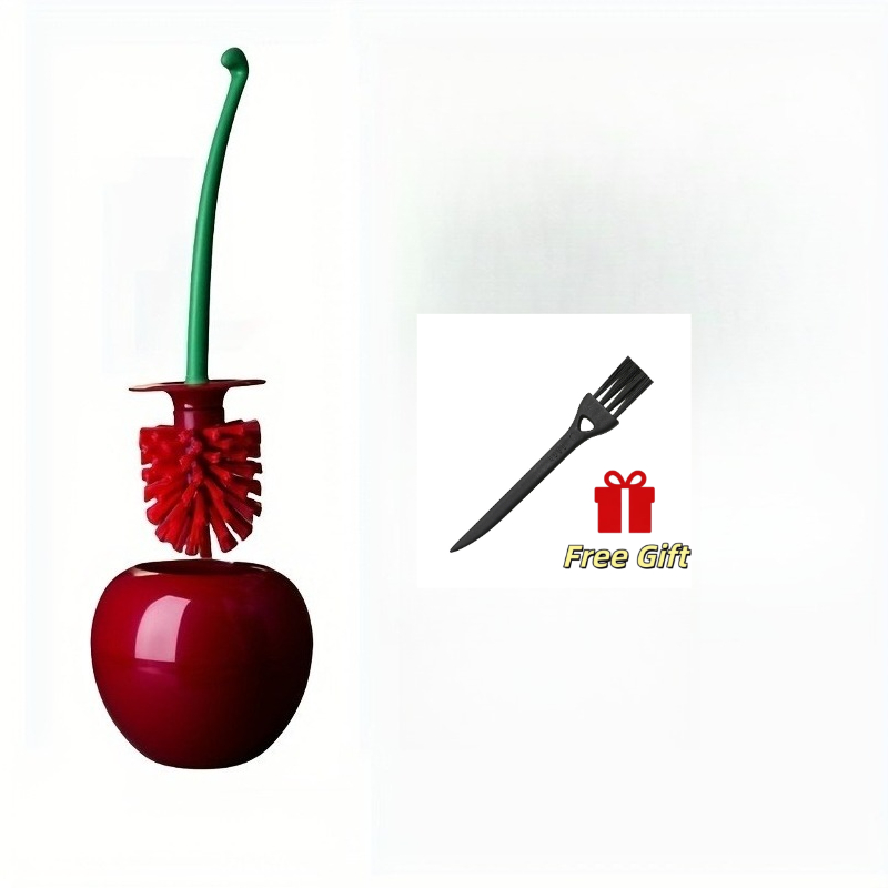 TEMU Lot de 2 pièces : 1 brosse de toilette rouge + 1 brosse de nettoyage. lot de brosse de toilette rouge une jolie brosse à long manche avec une
