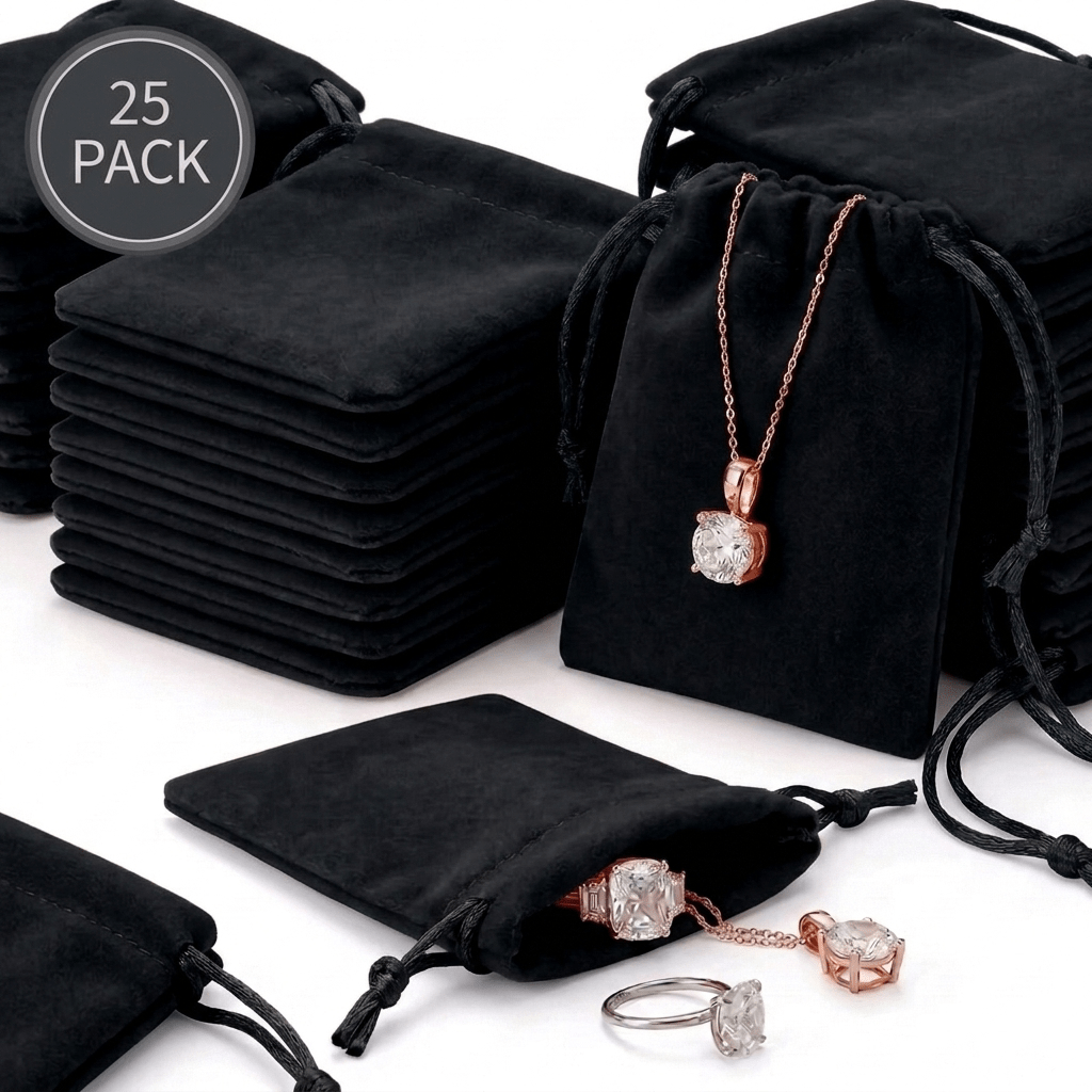 TEMU Gift For Her/him 25pcs Plush Velvet Jewelry Pouch Set, Small Drawstring Gift Bags For Jewelry Storage, Assorted 14 Colors Mini Jewelry Bags For