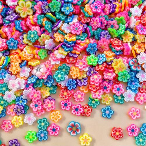 1200pcs very exquisite flower diy art soft pottery pieces random color 3d polymer pieces for slime nail art decoration supplies