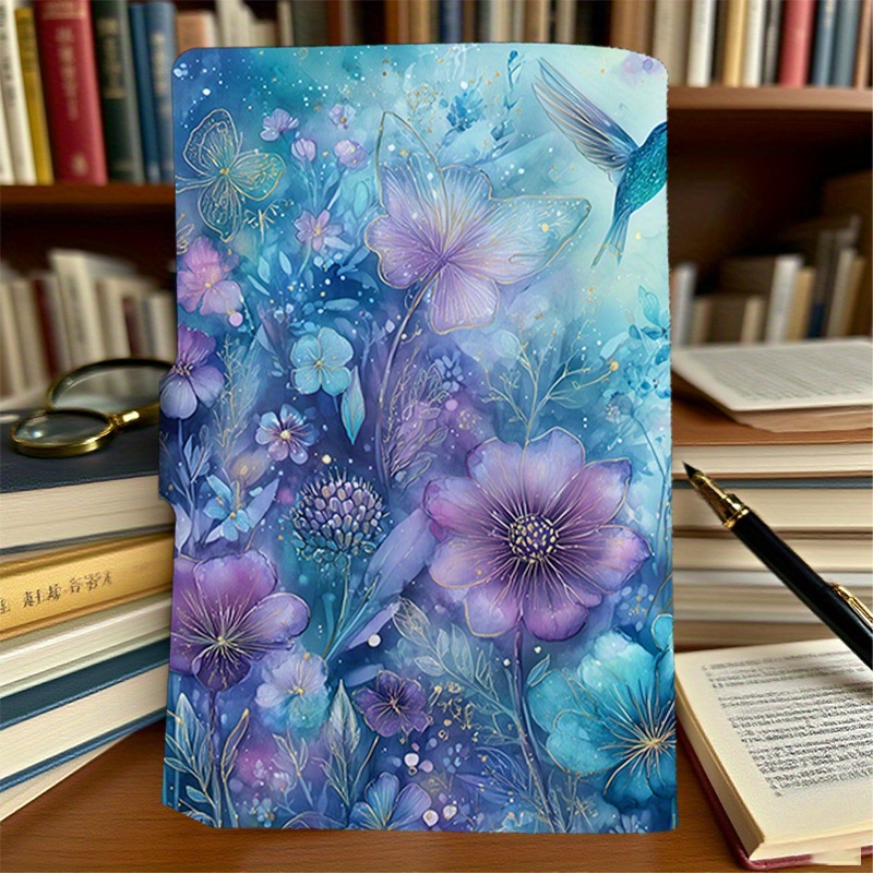 TEMU Agenda A6 en Simili Cuir - Idéal pour & Notes d'Étude avec , Papillons et Fleurs, Design Floral Vintage, Couverture Souple, Reliure Durable,