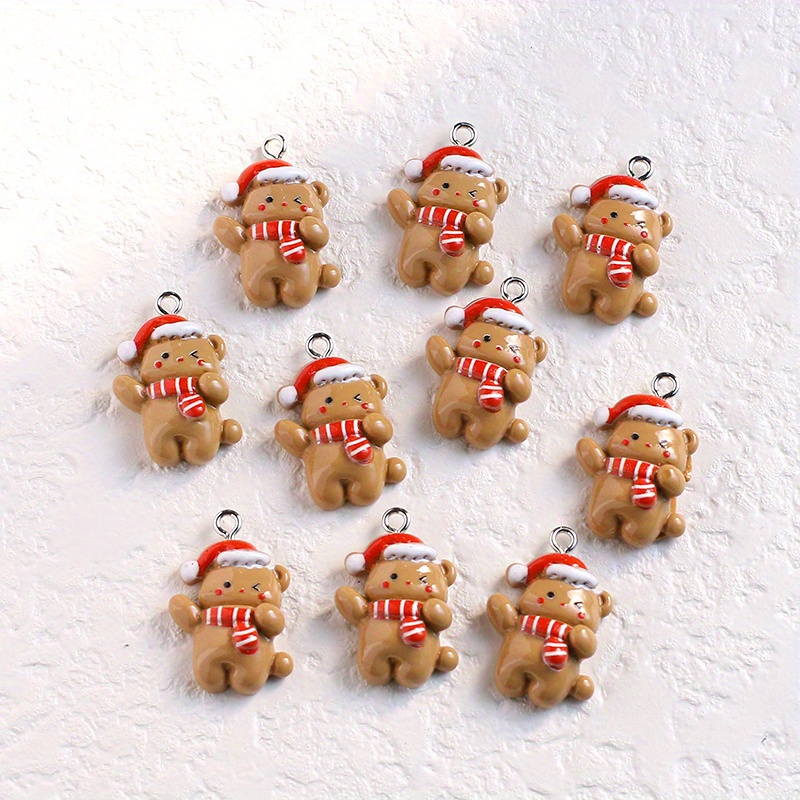 

10pcs Christmas Bear Set - Pendants For , , Necklaces, Keychains & Crafts