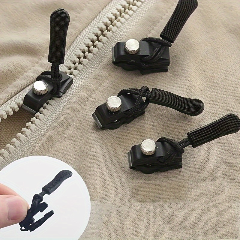 6pcs universal black zipper replacement removable durable   no sewing required