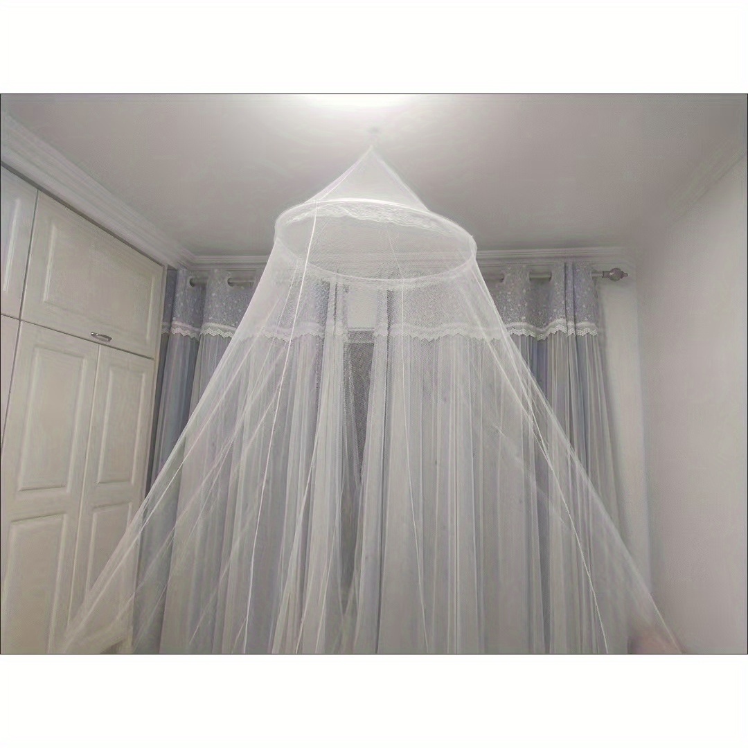 blue round ceiling mosquito net sturdy frame no electricity needed easy   for bedroom insect protection   decor exquisite   mosquito repellent device nonpowered   details 7