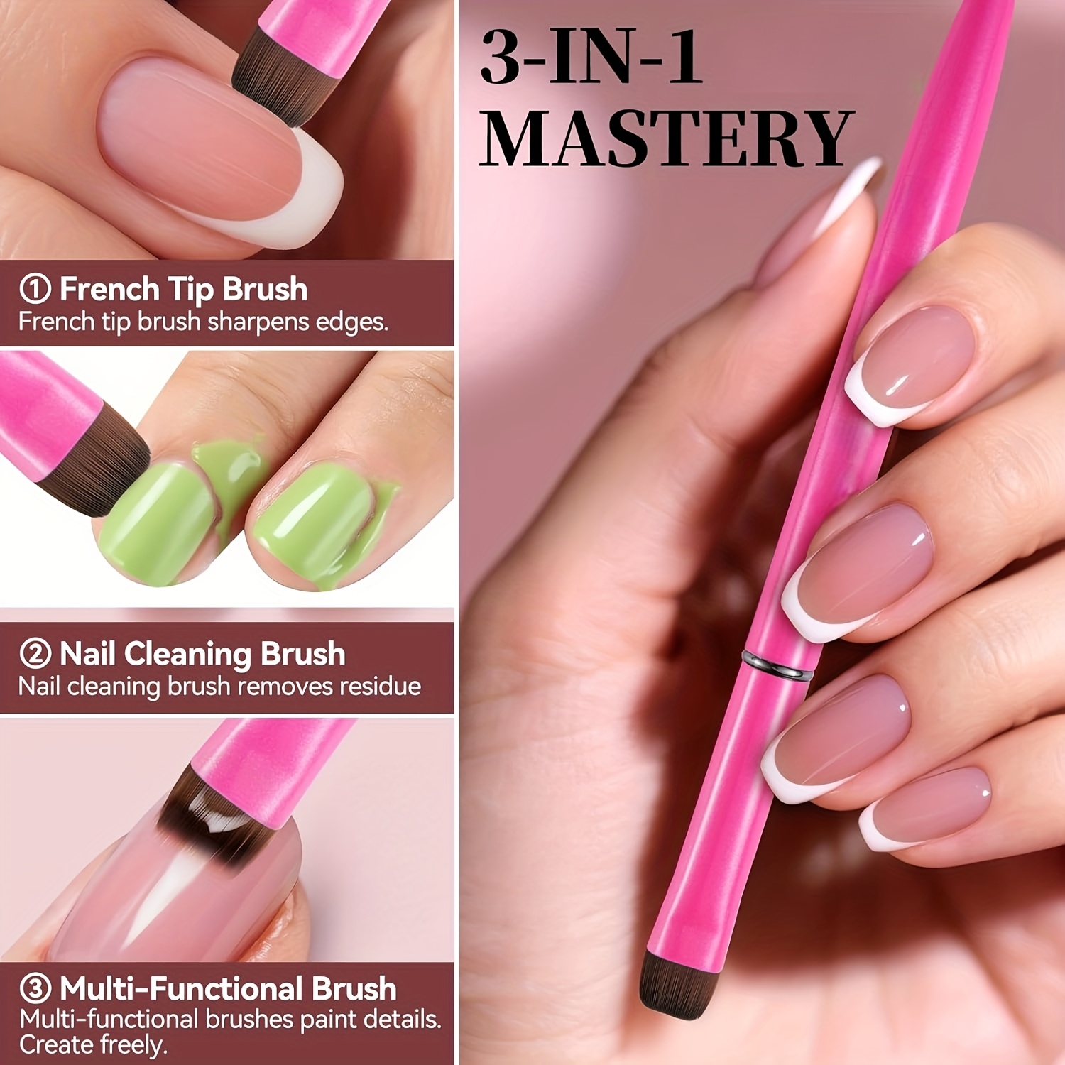 3-in-1 French Nail Brush for Gel & Acrylic Nails