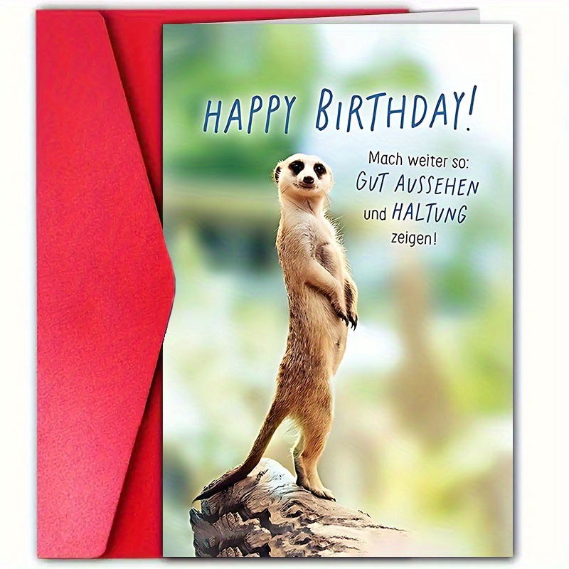 E-shop 1 Lustige deutsche Tier-Geburtstagskarte, geeignet für Familie, Freunde , mit exquisiten Geburtstagswünschen, "Alles Gute zum Geburtstag",