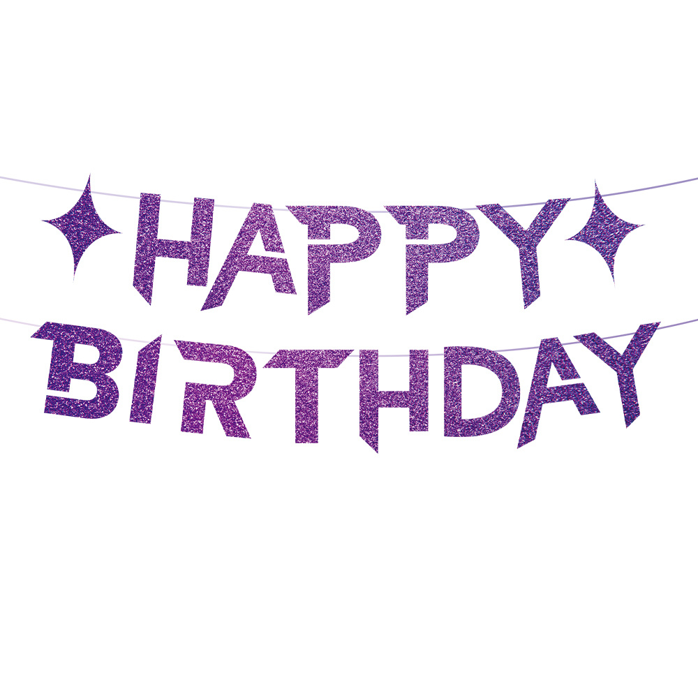 Image of Kpop Birthday Banner, Happy Birthday Party Decoration Theme Party Supplies For Fans Band Decor(purple)