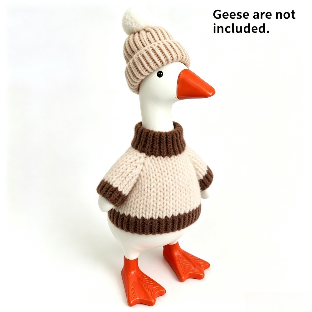 TEMU 7-inch Desktop Goose Christmas Outfit, Sweater And Hat Set, Perfect For Or Office Bookshelf Decor, Halloween, Thanksgiving, Christmas Decoration