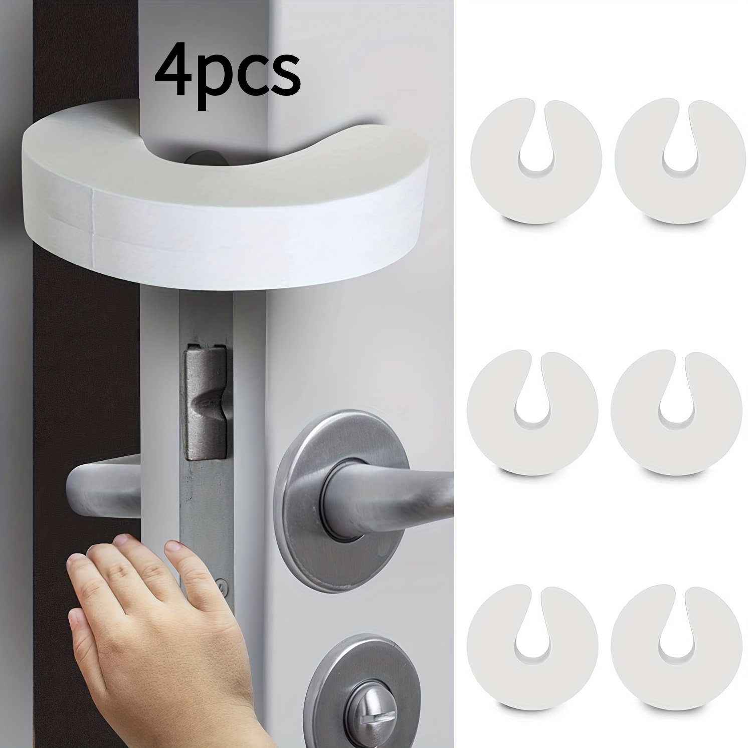 E-shop Set mit 4 Türclip-Schutz für Babys, aus weichem Schaumstoff, schickes Design, für die Sicherheit und den Finger schutz von Kindern