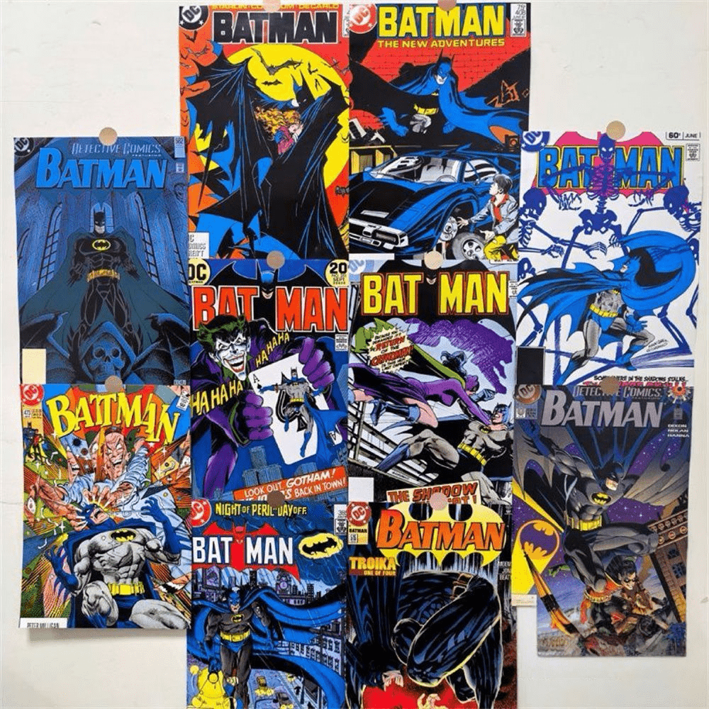TEMU 2d Flat, 2d Flat, Posters And Prints 10pcs Batman Retro Comic Posters, Multi-style Classic Covers, Collectible Wall Stickers, Comic Posters,