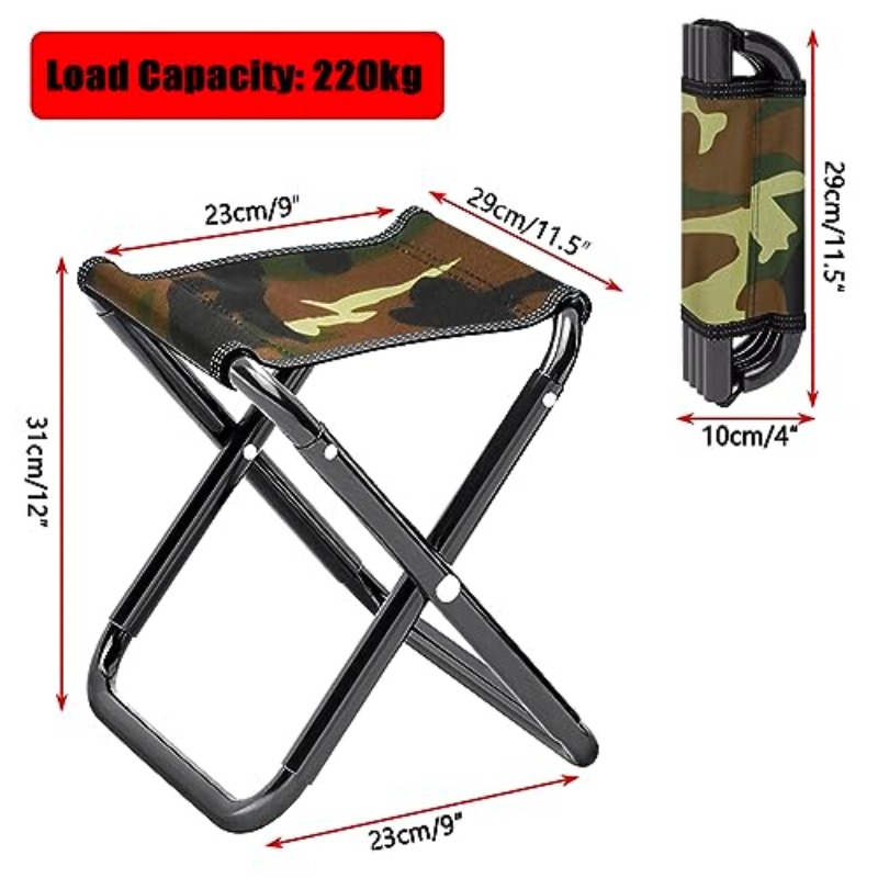 camouflage camping stool folding lightweight portable iron stool for adults small folding chair outdoor fishing stool travel chair Product details 2