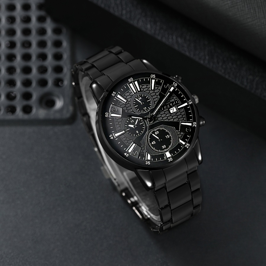 1pc SOKI Elegant Watch - Minimalist Black Dial with Date Window, /Alloy Case & Matching Strap - Everyday & Formal Watches for Women & Men - Perfect Birthday/Christmas/Back-to- Gift - Affordable Luxury Quartz Watch, Versatile Accessory, Contemporary Timepiece, Refined Detailing, Stylish Wristwatch, Fashion Enthusiasts, Formal Timepiece, Sleek Design, Durable Construction, Fashion Lovers