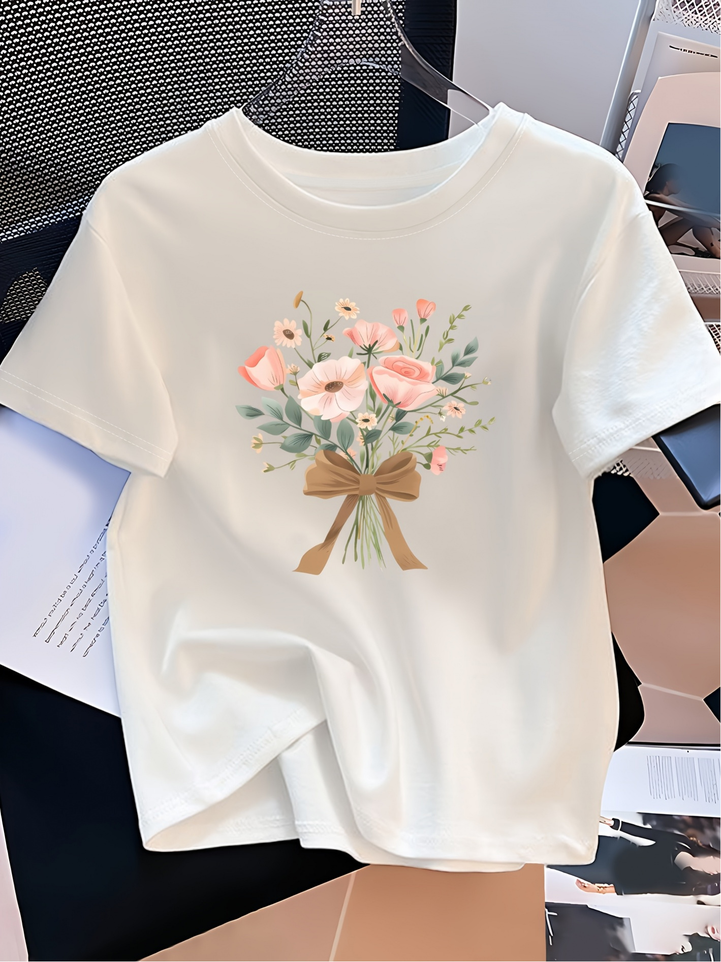 flower tee shirt sold on Temu United States