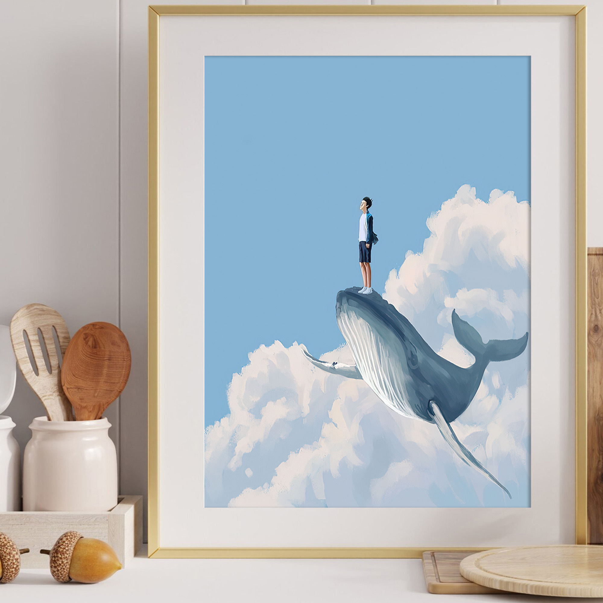 Cadre Déco Dessins Boutiques – Sans Marque, Dimensions 53x23x2 Cm, Occasion