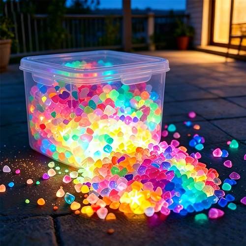 2480pcs ndom Glow in The Dark Landscape Pebbles, Luminous Outdoor Stones for DIY Garden Border, Aquarium, Yard Pathway, Bonsai , Fish Tank, Flower Container, , Micro Landscape, Du ble Supplies