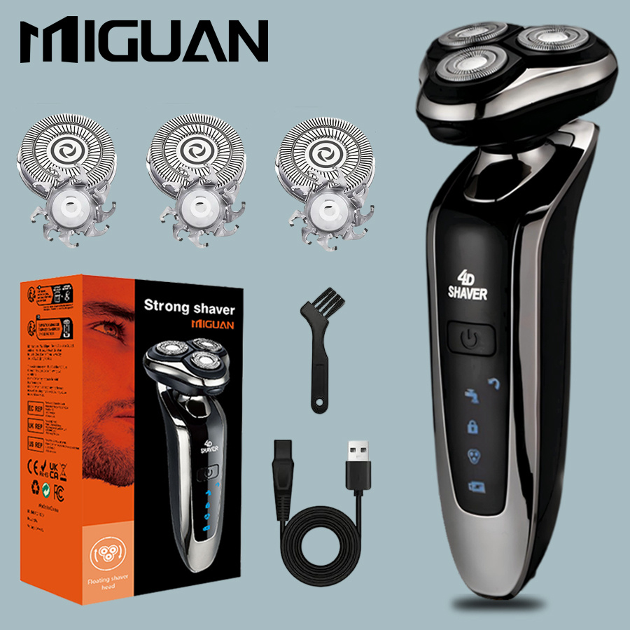 Image of Men's Razor With Replacement Heads, Electric Shaver For Men, Smooth & Clean Shave, Sleek Grooming Tool - Usb Rechargeable, , 600mah Lithium Battery, , Ideal Father's Day & Holiday Gift