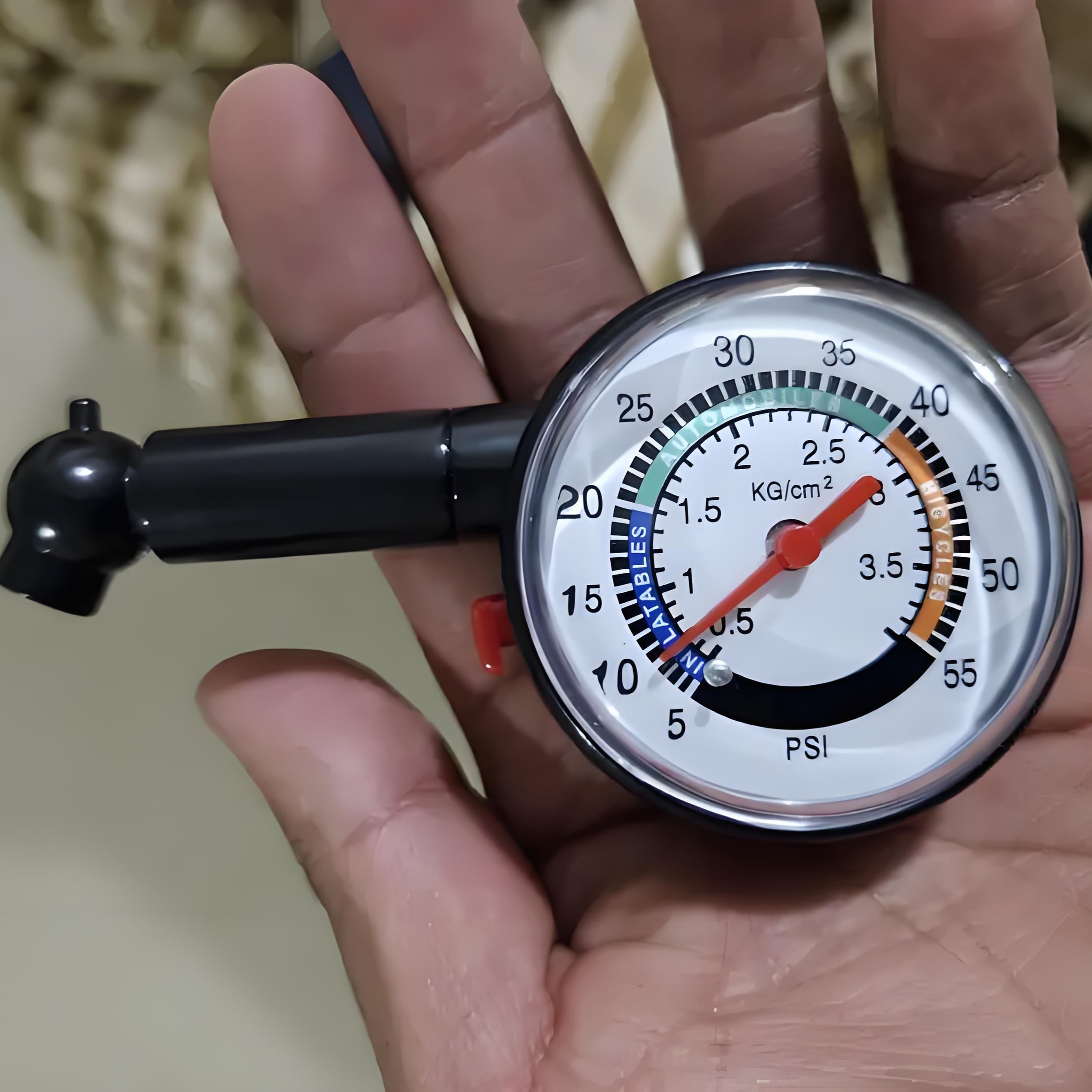 TEMU 1 High-precision Tire Pressure Gauge, Mechanical Battery-free, Durable Iron Construction, Repair-specific - Suitable For Motorcycles, Bicycles,