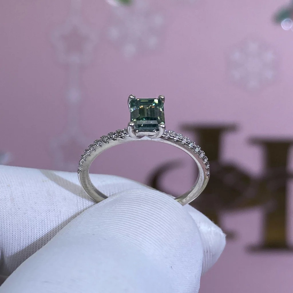 1pc Synthetic Moissanite Ring S925 for Weddings and Engagements