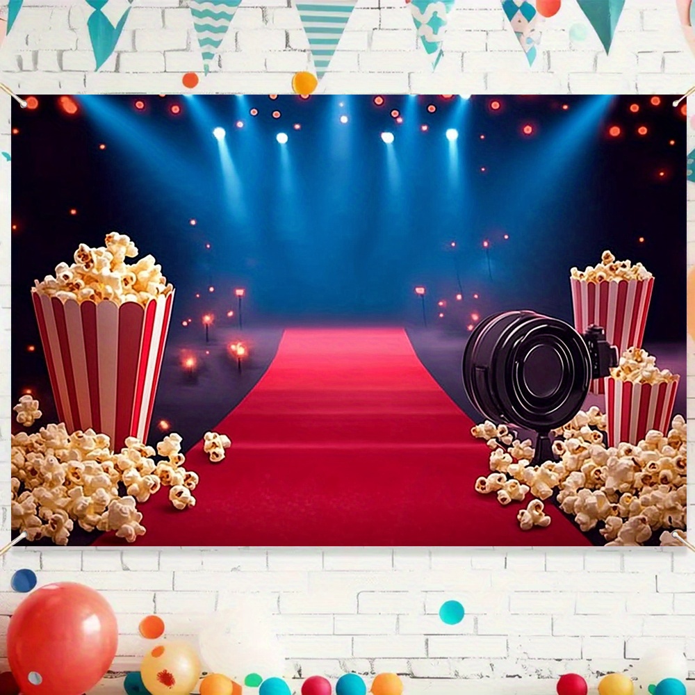 Withu 7x5ft Popcorn Backdrop - Movie Night Photography Background For Parties & Events
