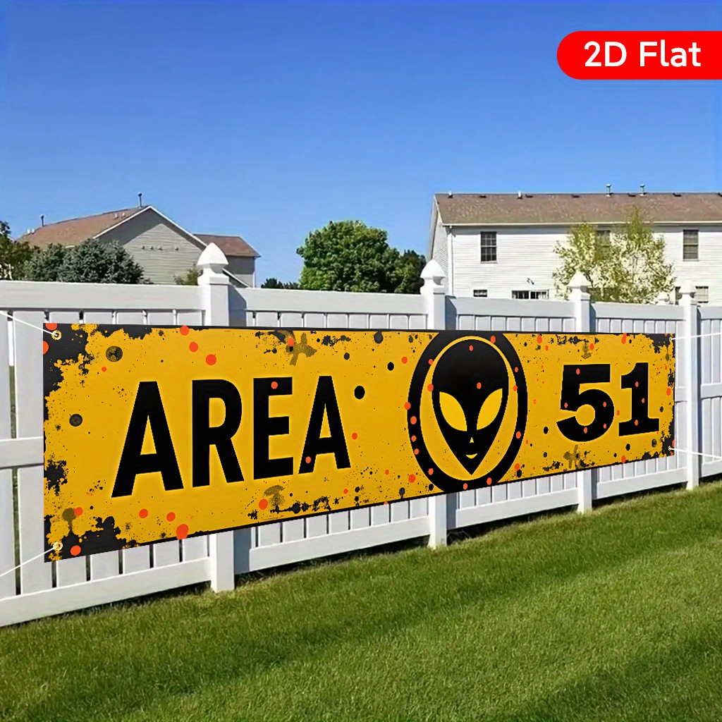 TEMU 2D Flat, 2D Flat - 2D Flat, 2D Flat - 2D Flat Banner ., Gelbes und Schwarzes Schild mit , Geburtstagsparty Jahrestagsfeier, Werbeslogan Banner,