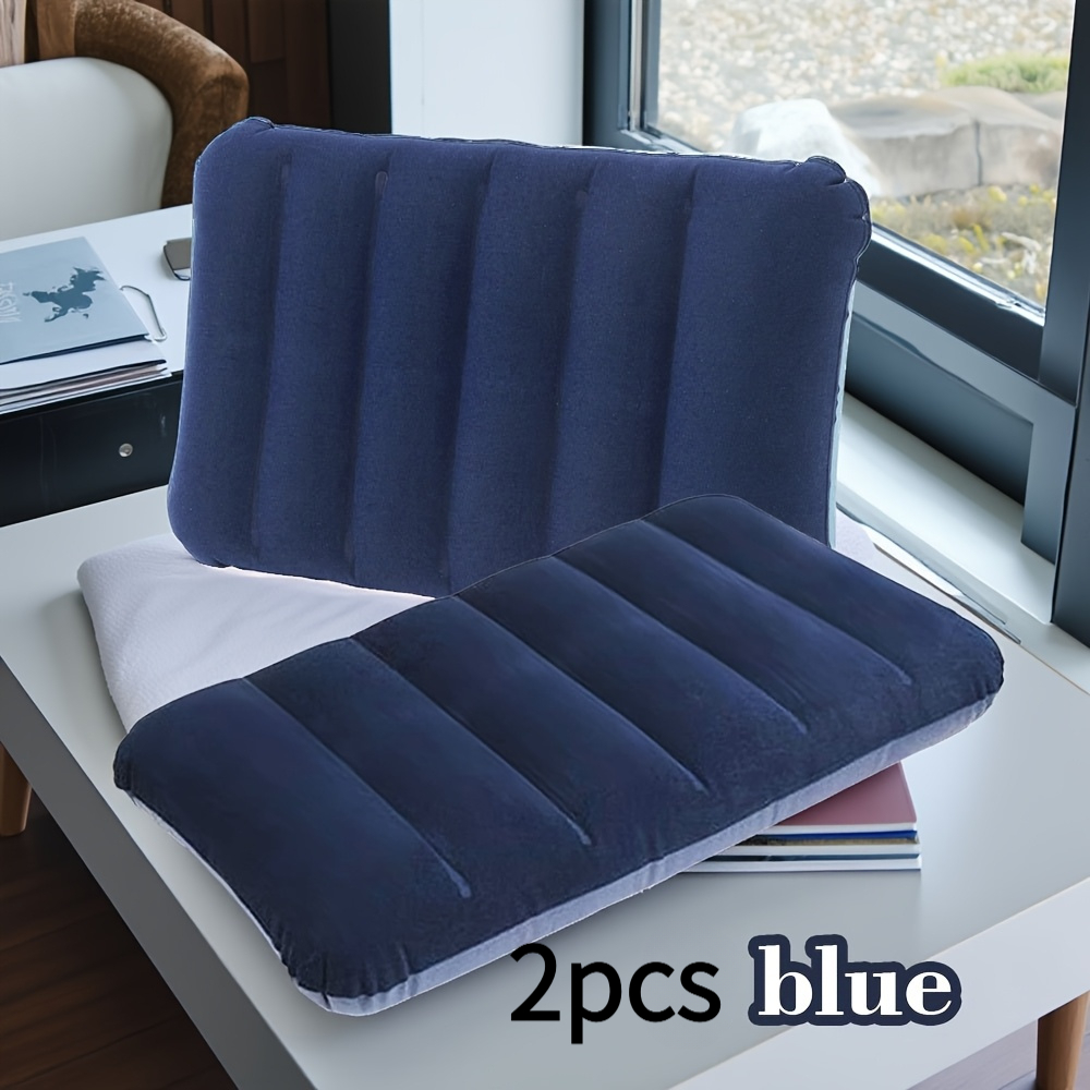 Image of 2-pack Inflatable Camping Pillow Set, Adult Quick-dry Pvc Square Design, Portable Outdoor Sleeping Pillow For Hiking, Backpacking, And Air Travel