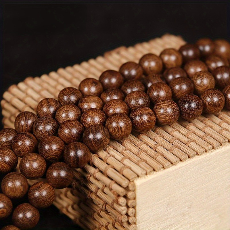 

108pcs Vintage Style Sandalwood Beads, , Ideal For & Gifting, Compatible