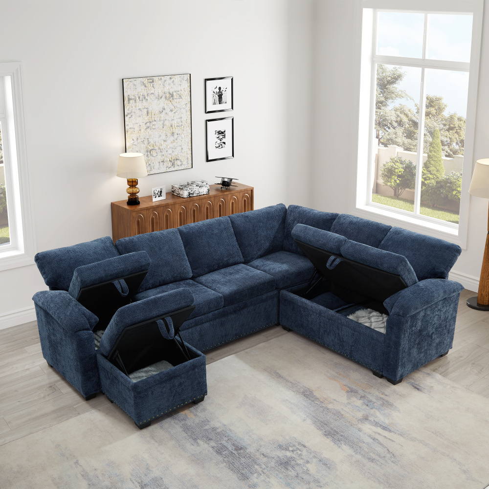 97 inch l shaped corner sectional sofa couch seat storage - Temu