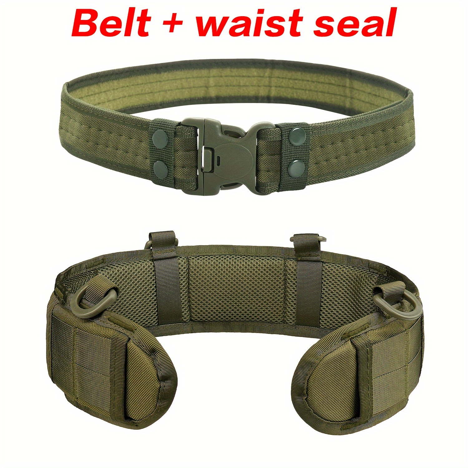2-Pack Mens Nylon Belt Adjustable Tactical Military Outdoor Utility DEC