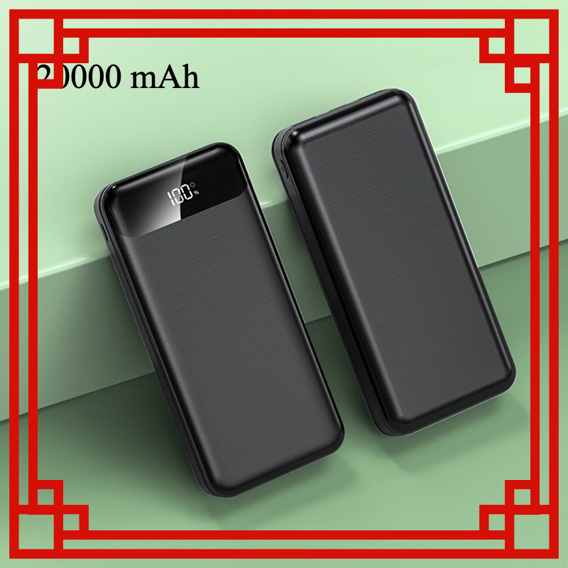 E-shop 20000mAh Powerbank mit großem Fassungsvermögen, , 2 USB-Anschlüsse und Typ-C-Anschluss/Eingang, geeignet zum Aufladen von Mobiltelefonen,