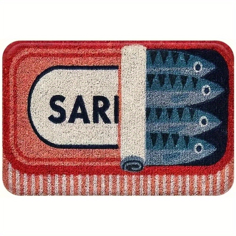 TEMU Canned Pattern Doormat Decorative Funny Welcome Doormat, Holiday Front Porch Non-slip Rubber And Non-woven Fabric Doormat, Spring Gifts Home