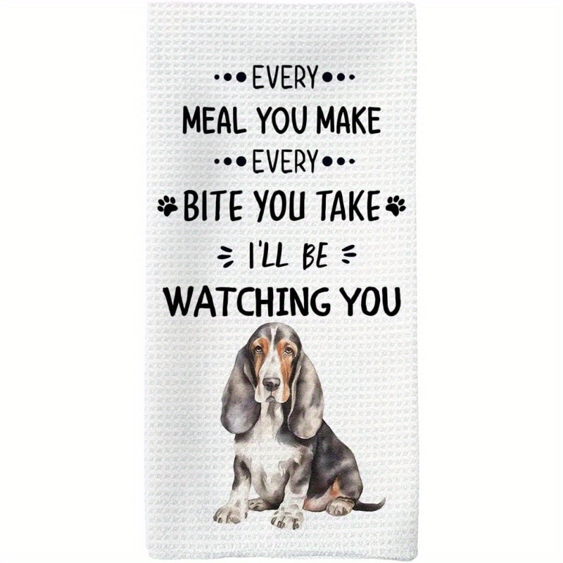 

Basset Hound Kitchen Towel - 18x26 Inch, Polyester, Machine Washable, Design - Perfect Gift For Dog Lovers, Ideal For Kitchen & Bathroom Decor