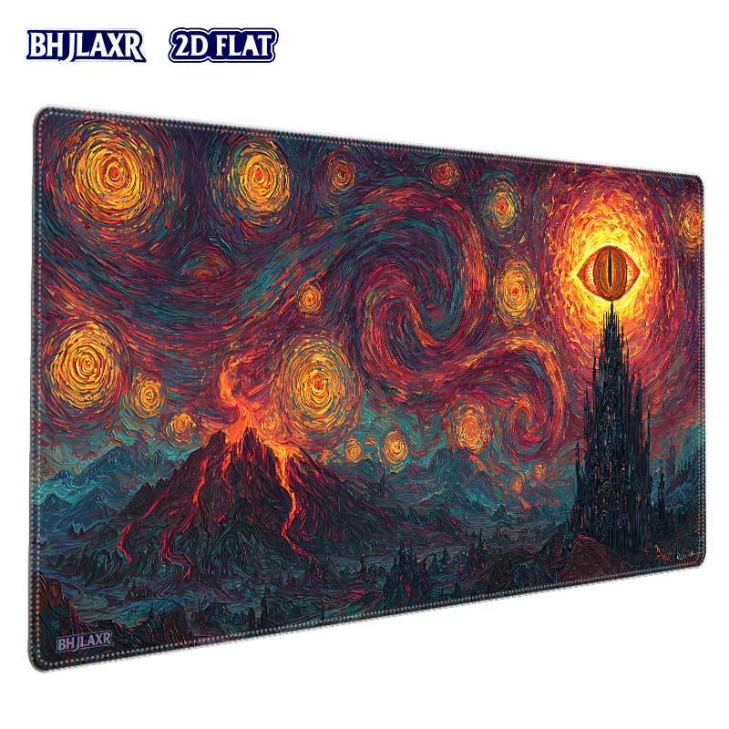 TEMU Tapete de juego de 1 pieza de 14x24 pulgadas para TCG/CCG, compatible con juegos de cartas TCG/CCG, tapete de mesa de fantasía Volcánico y Cielo