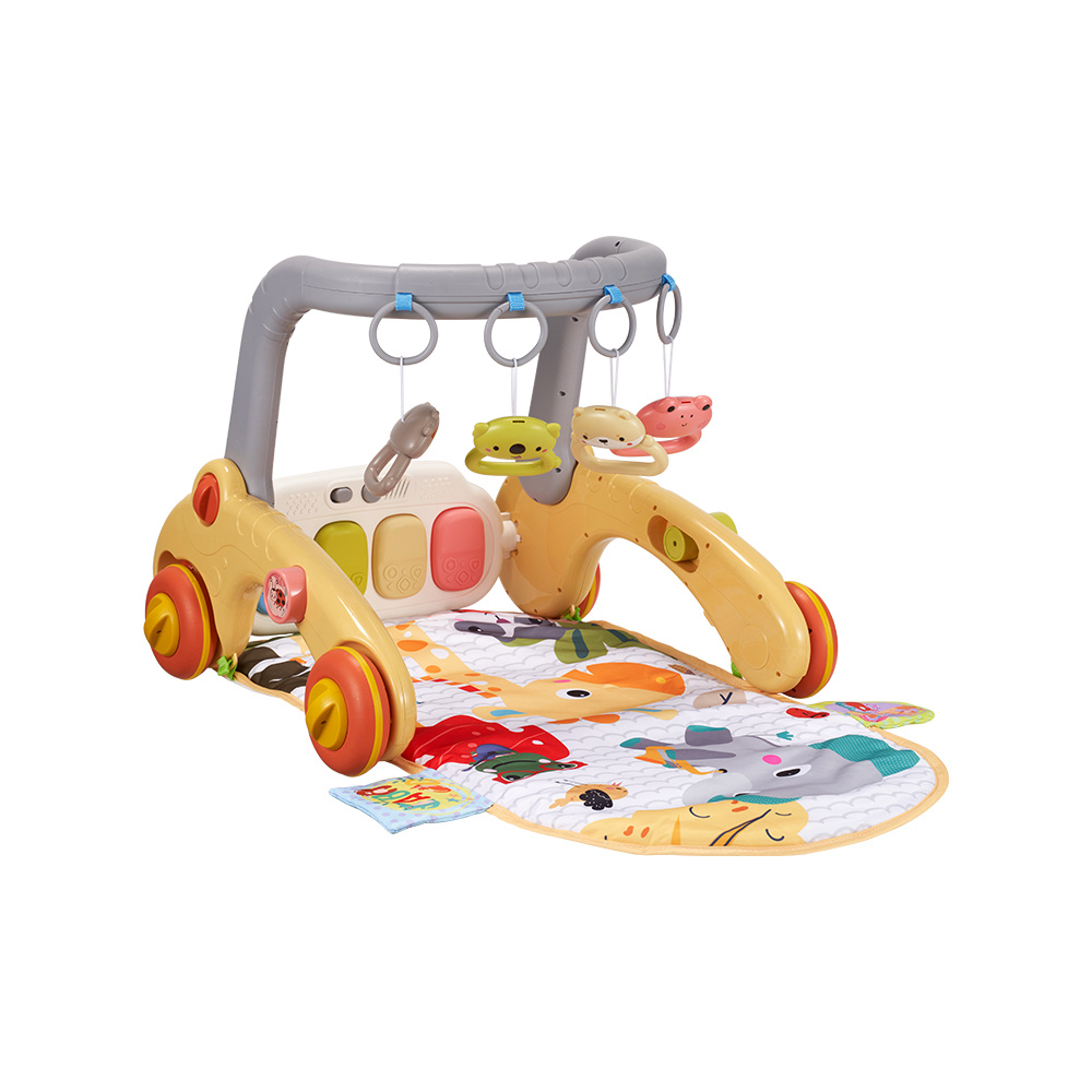 7-in-1 Baby Play Mat, Kick And Play Piano Gym with Portable Musical Toy, Adorable Animal-Themed Baby Play Gym, Tummy Time Mat Promote Motor Skills & Sensory Development Mat for Newborn Baby, Green, Blue, Pink, Yellow, Baby Play Mat Activity Center