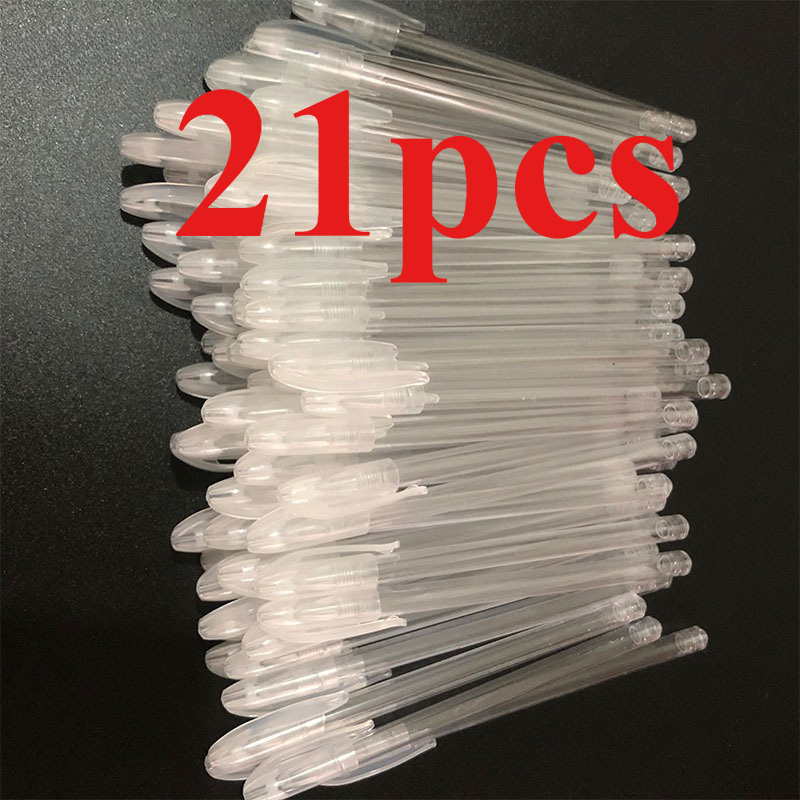 21pcs Transparent Empty Pen Holders, Universal Transparent Pen Case, Empty Hand Account Pen, Suitable For Regular Pen Additions, And A For Pen Refills