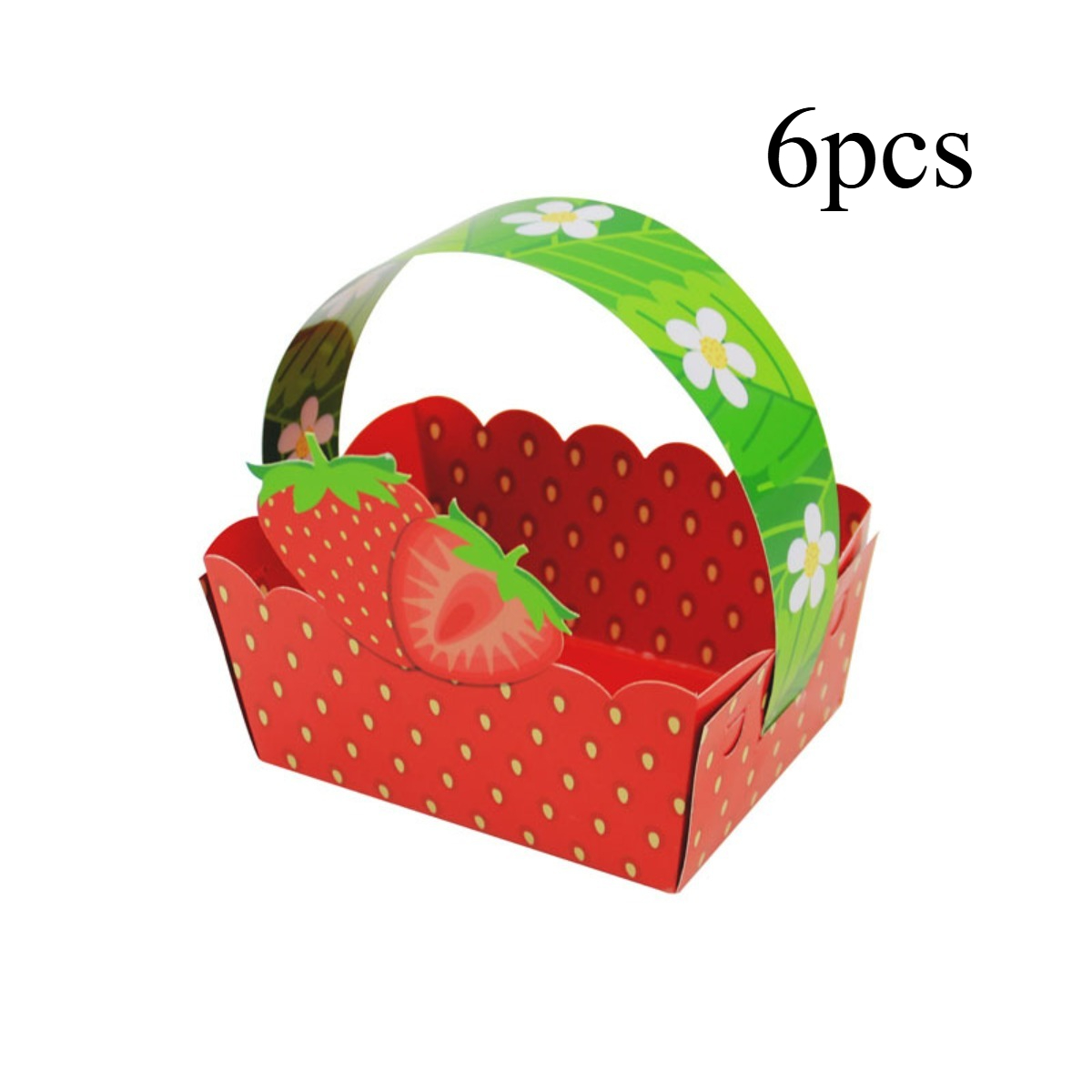 TEMU Cadeau pour Elle/Lui - Bonbons 6 Pièces - Panier Floral de Fruits d'Été - Petite Boîte à Main - Boîte en Papier Cadeau pour Fête