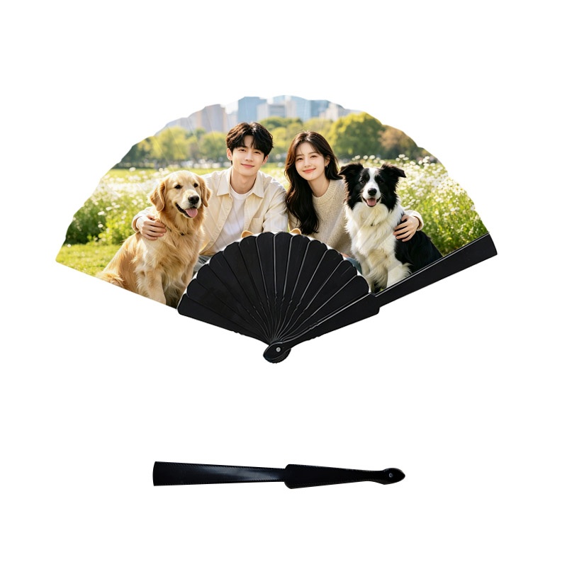 Personalized Custom Plastic Hand Fan, 1pc Portable Folding Handheld Fan With Plastic Ribs, Stylish Summer Accessory For Daily Cooling, Outdoor Gathering & Event Use