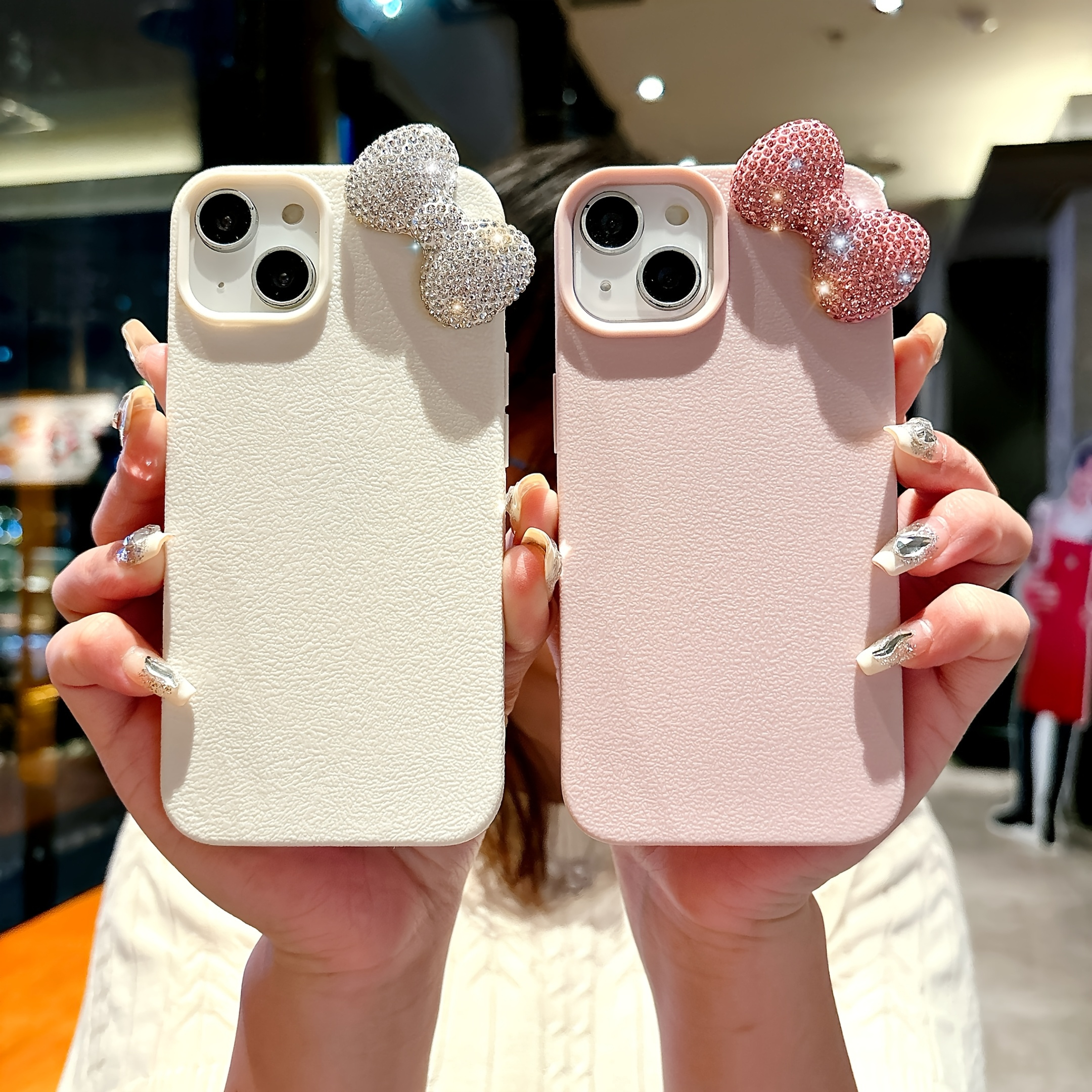 luxurious bow pattern phone case - Temu