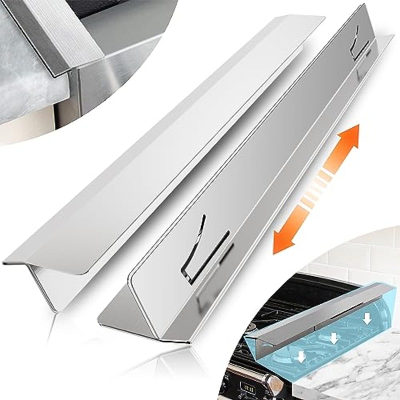 2pcs kitchen stove counter   covers   steel   cover cooktop trim kit stove   guards oven   filler heat resistant and   protect stove   filler 13 8 27 5 silvery
