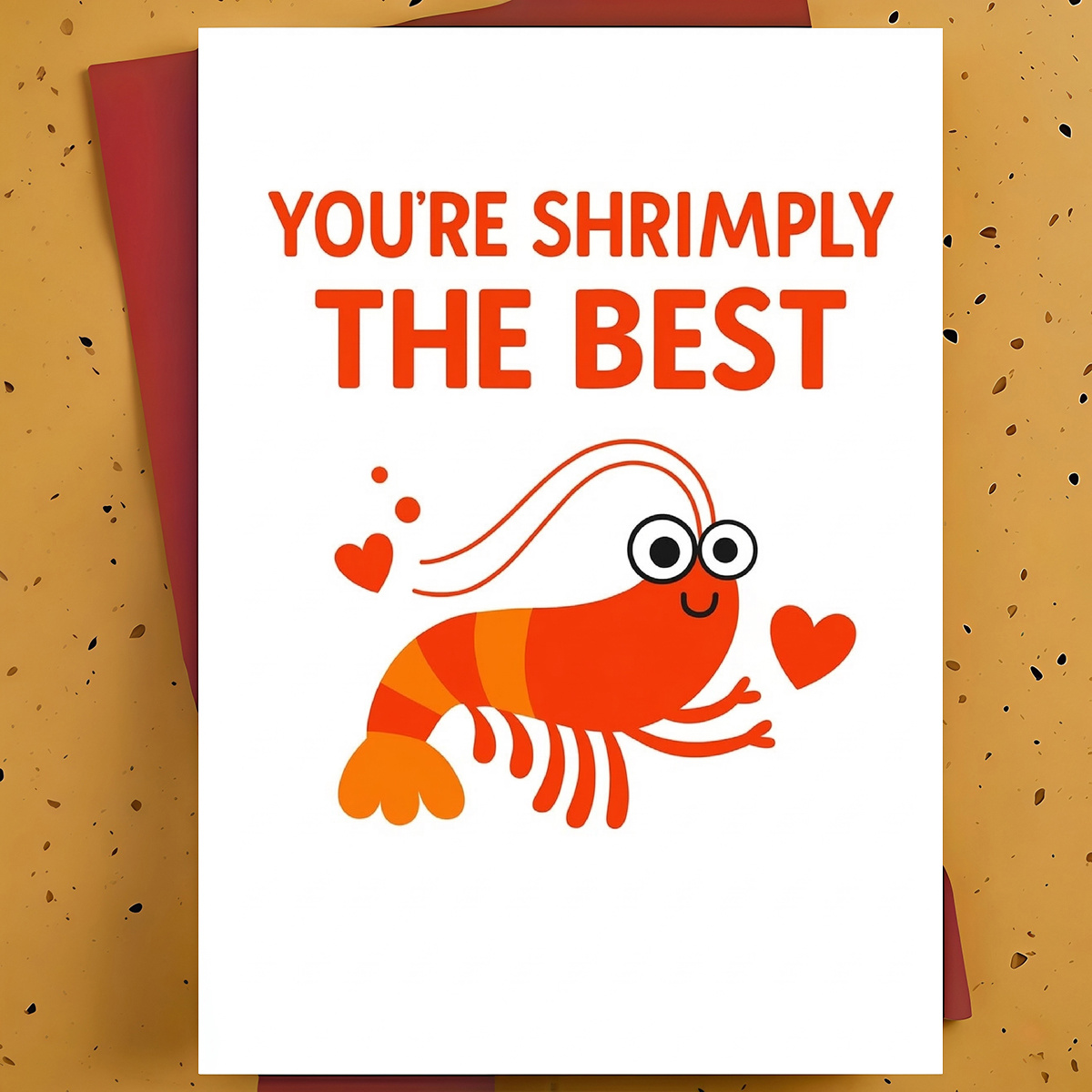 TEMU 1pc Cute Funny Appreciation Greeting Card For Friend, Partner, Coworker – Cartoon Shrimp , Punny , With Envelope