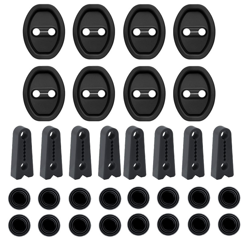 TEMU 32pcs Mixed Set | 8 Door Lock Fixing Protection Sleeves 16 Door Buffer Pads 8 Car Door Lock Protection Pads | Universal Type