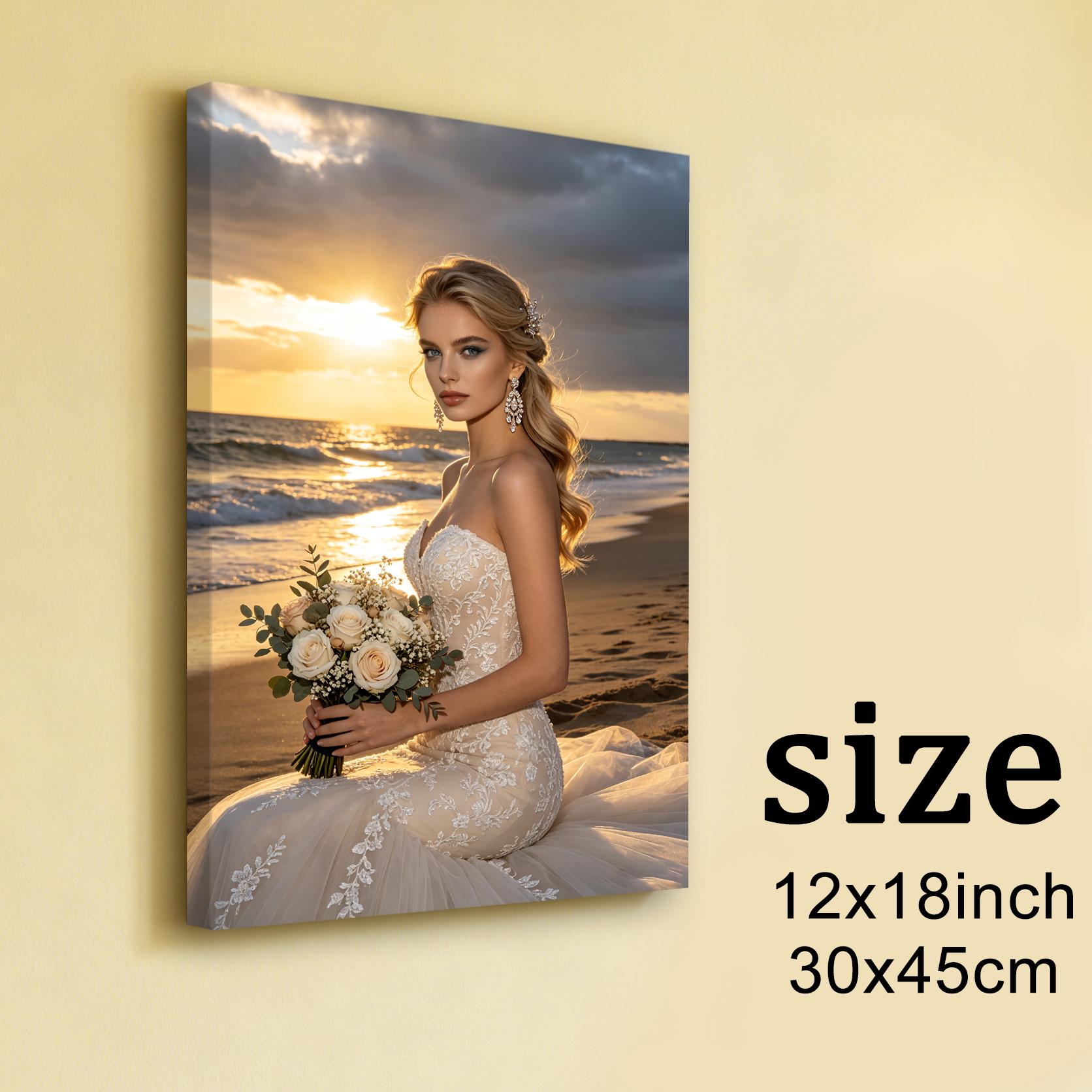TEMU Custom Photo Canvas Print, Personalized Family Portrait, Wall Decor, High Quality Home Decor For Weddings, Holidays, Unique Gift Ideas, Canvas
