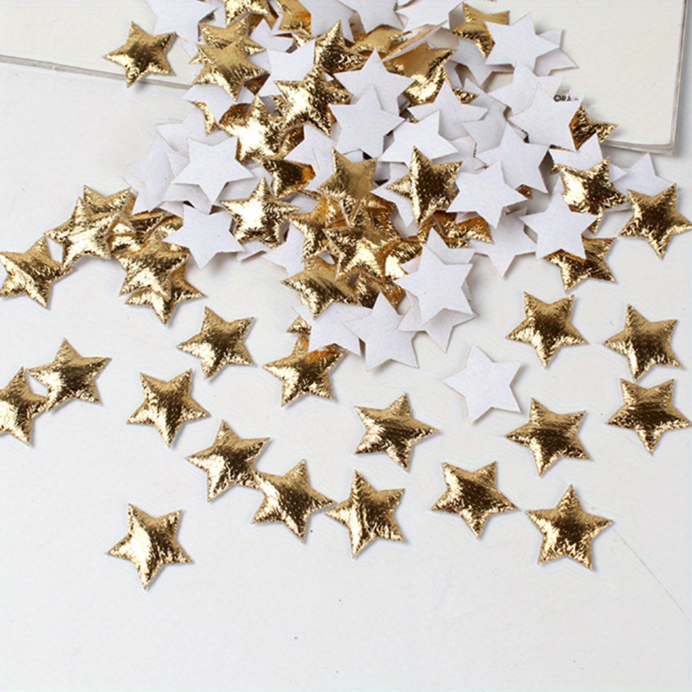 Image of 50pcs Of 1.9 Cm / 0.75 In 3d Sponge Cloth Star Stickers For Clothing, Shoes, Bags, And Wedding Projects