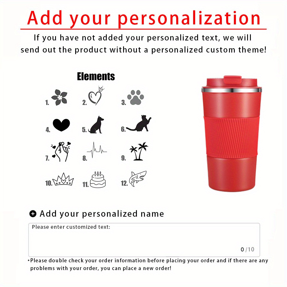 TEMU Personalized Stainless Steel Coffee Cups, Custom Engraved Insulated Drink Cups, Reusable Coffee Cups, Engraved Cups, Travel Cups, Bridesmaid