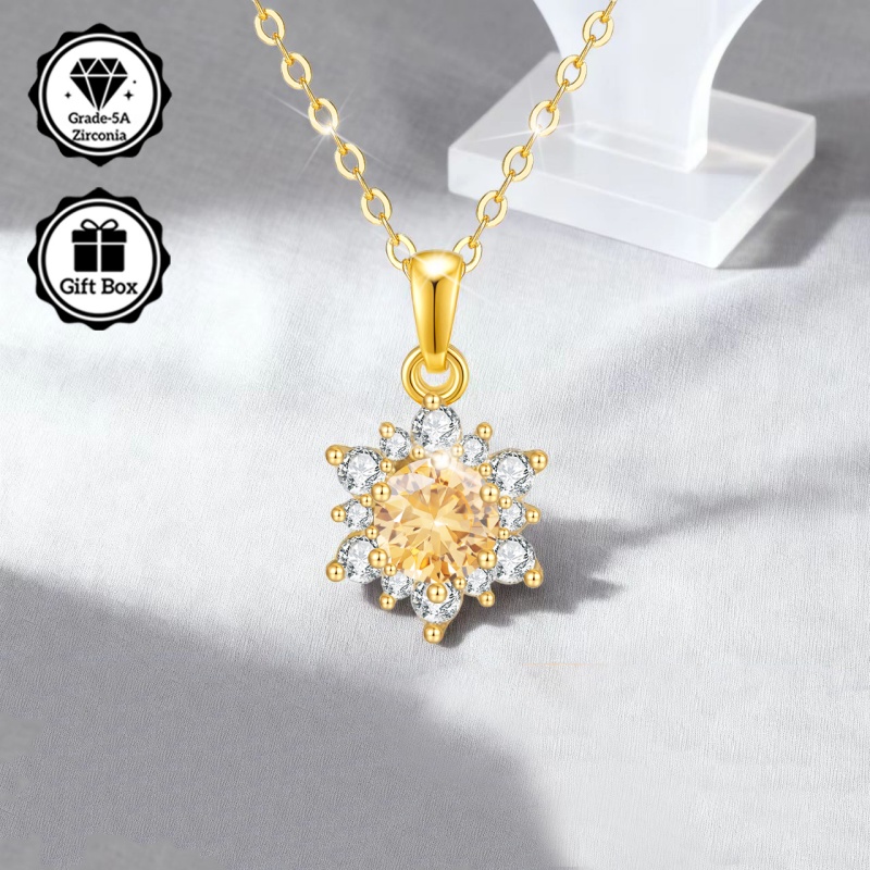 5A Zirconia Pendant Necklace, Adjustable Length