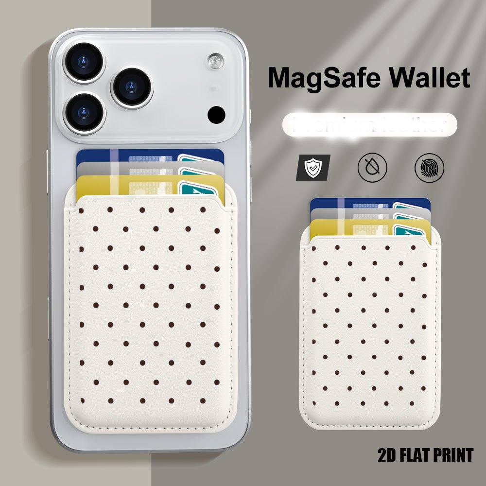 TEMU Dot Pattern Convenient Card Holder, 2d Flat Uv Printed Pattern Magnetic Card Case, Funas Para, Compatible With Multiple Phone Models, Available
