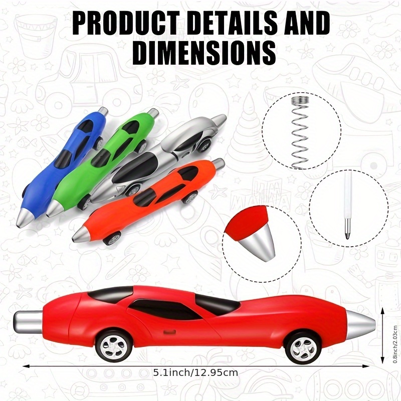 6 12pcs assorted retractable ballpoint pens ergonomic fine tip vibrant cartoon animals fantasy superhero themes novelty   durable plastic office stationery party favors for students teachers professionals retractable pens student stationery   design pens   pens Product details 1