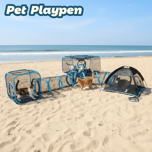 outdoor cat enclosures for patio portable mesh cat tent playhouse with free carry bag metal rod for multiple cats and animals