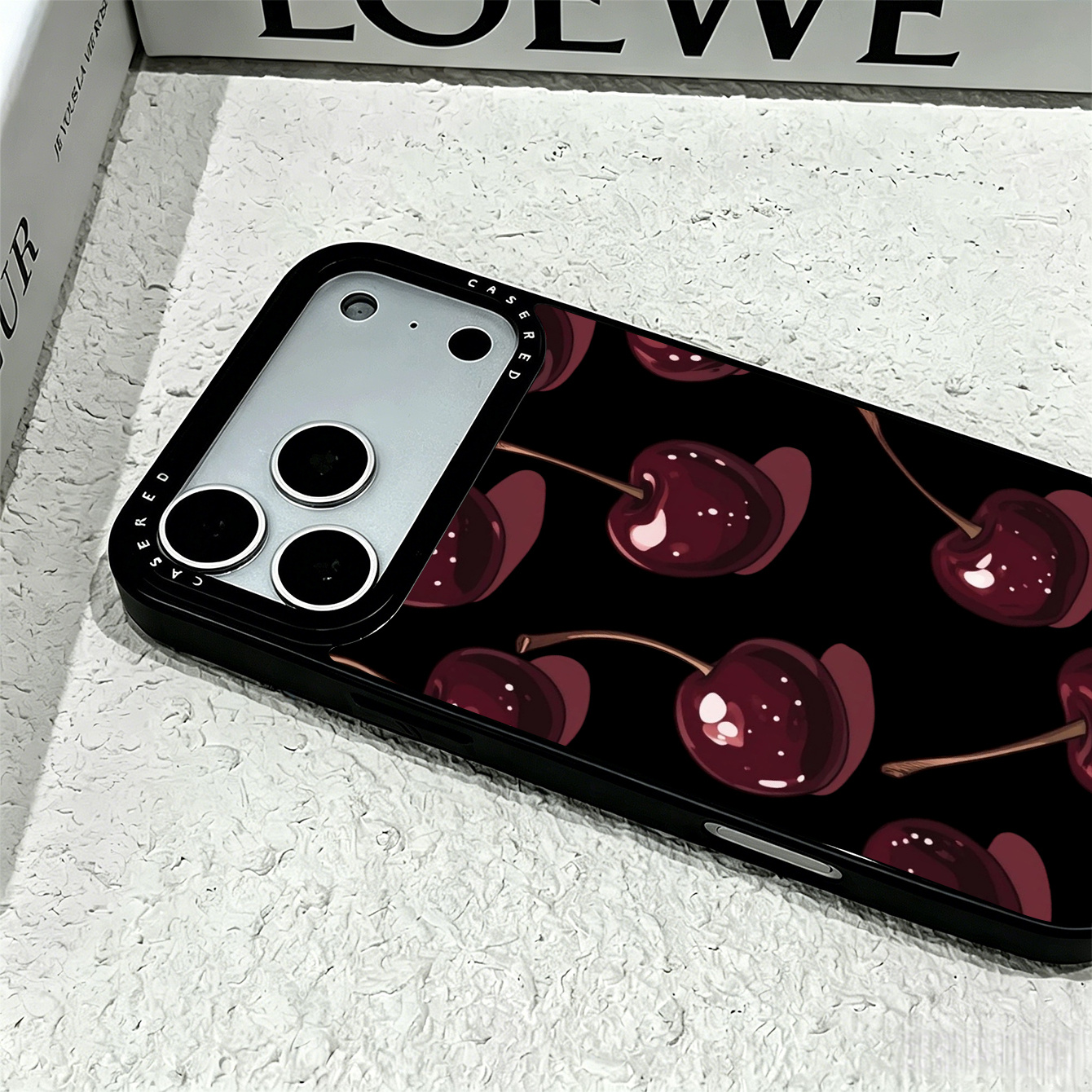 TEMU Phone Case: Wine Print Mirror-finish Scratch-resistant Wear-resistant Phone Case, Suitable For 14/15/16 Series Pro/pro Max/plus, Sweet And ,